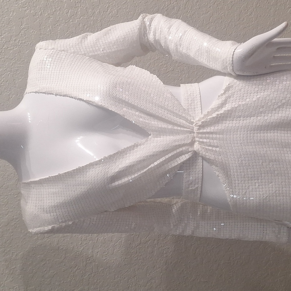 BCBG MaxAzria Runway White Sequined Dress - Picture 8 of 17